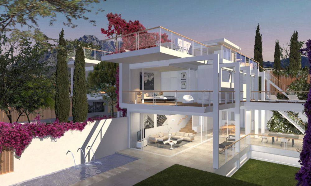 Nowe wille z prywatnym basenem, widokiem na morze i windą – Marbella
