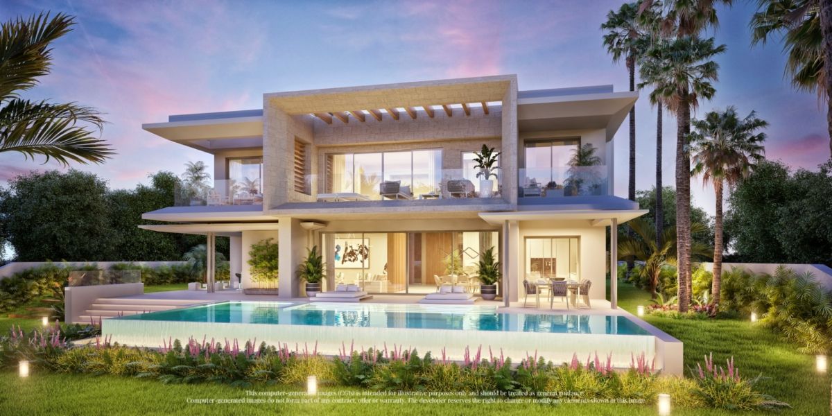 Willa w Palo Alto, Marbella – prywatny basen, zamknięte osiedle, widok na morze