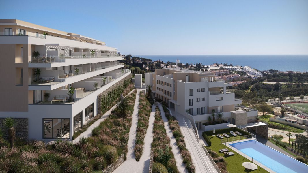 Apartament 3 sypialnie z tarasem i widokiem na morze – Cala de Mijas
