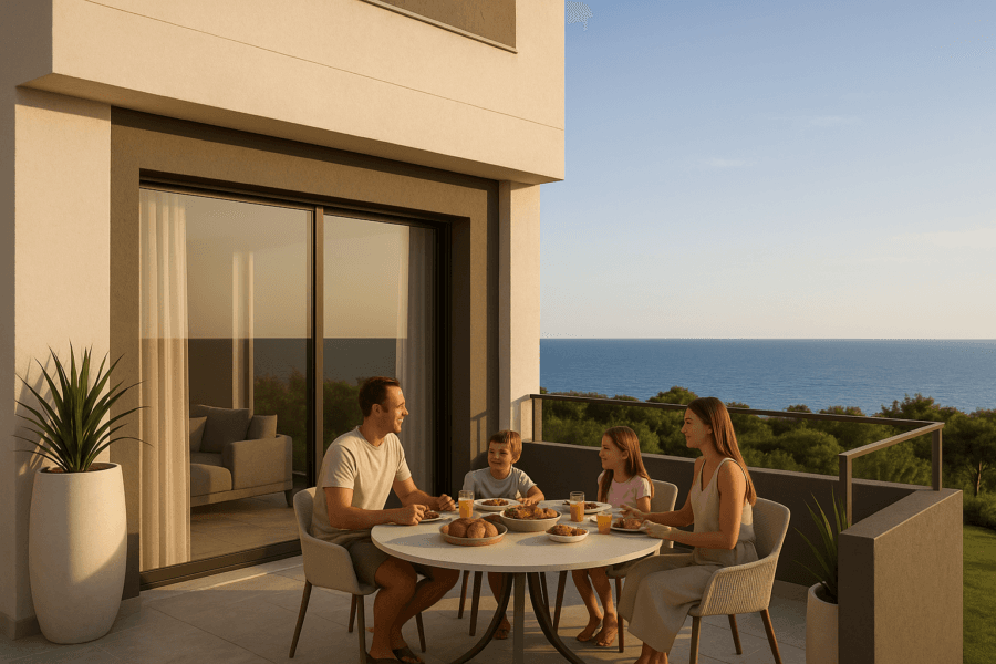 Dom szeregowy z prywatnym solarium i widokiem na morze – Mijas Costa