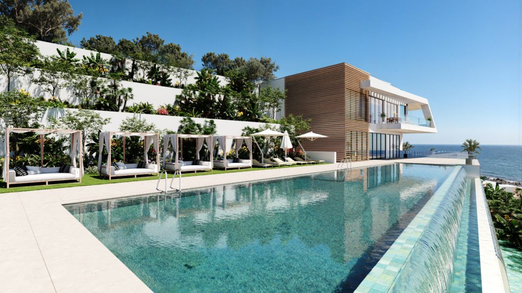 Nowoczesny apartament premium z tarasem, widok na wzgórza – Marbella