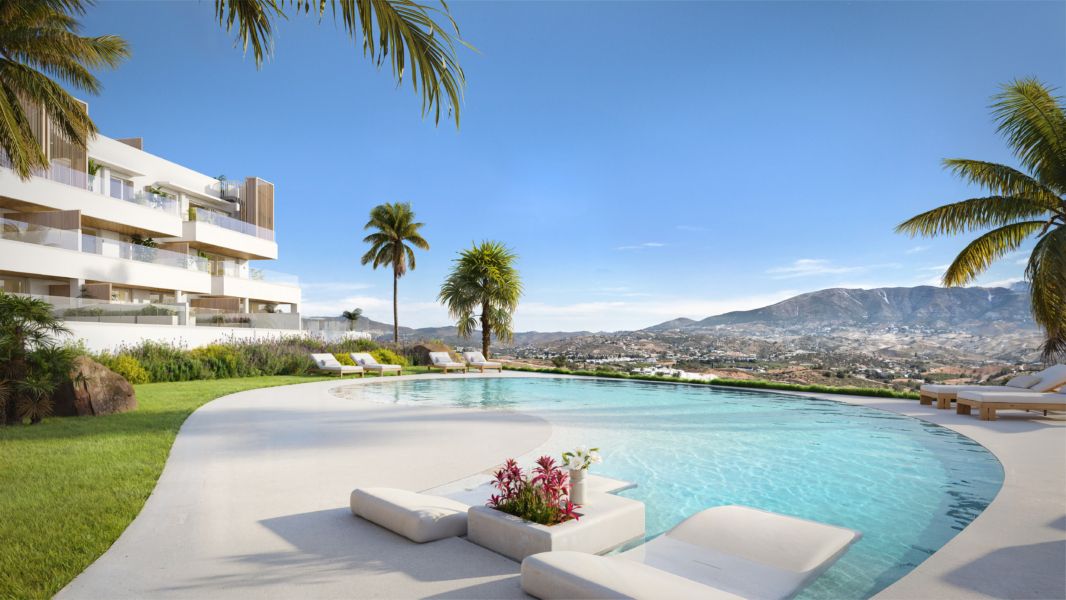 Nowy apartament z tarasem, widok na morze i golf – Costa del Sol