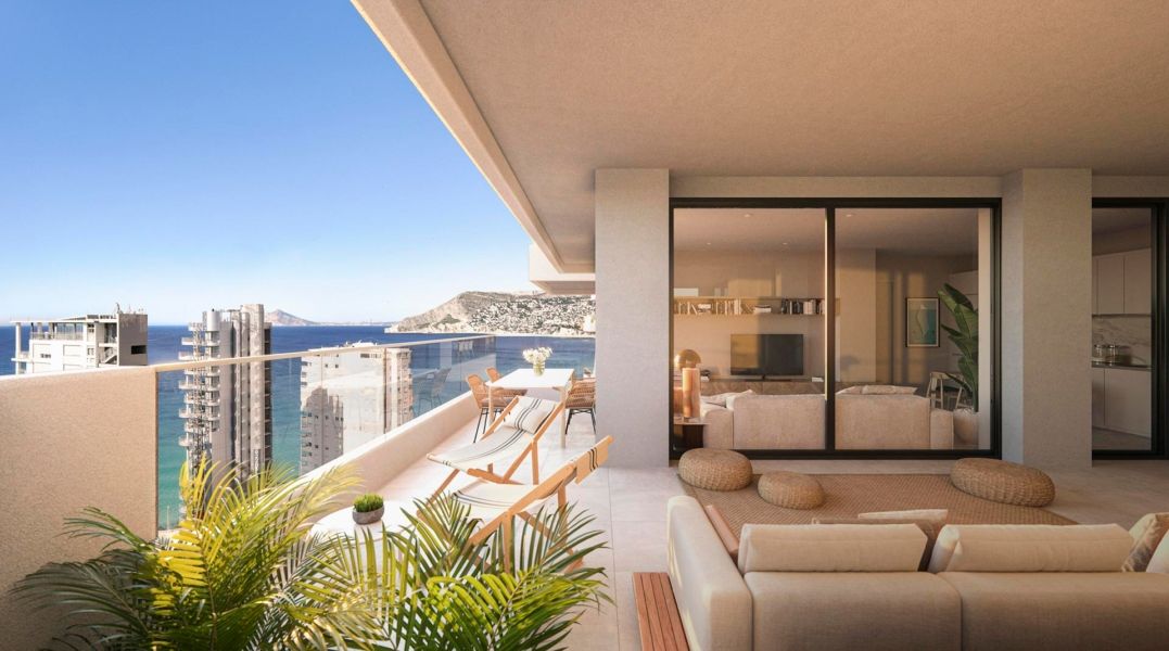 Apartament z tarasem, widokiem na Peñón de Ifach i blisko plaży – Calpe