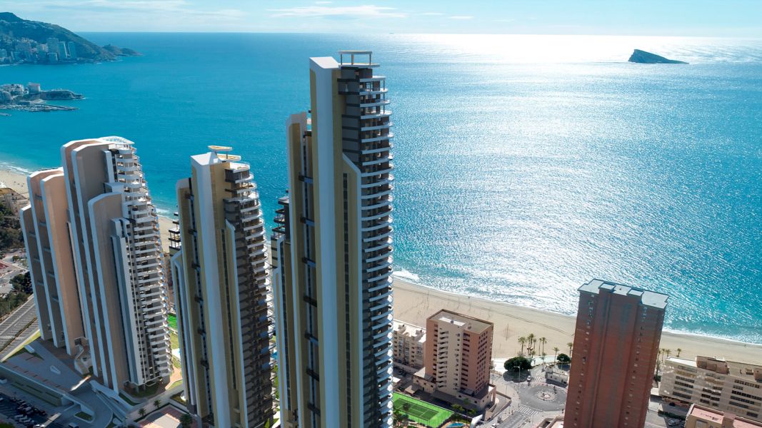 Nowy apartament przy plaży Poniente, widok na morze – Benidorm