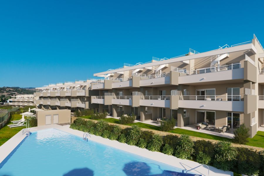 Nowy apartament z tarasem, widok na pole golfowe – Estepona, Costa del Sol