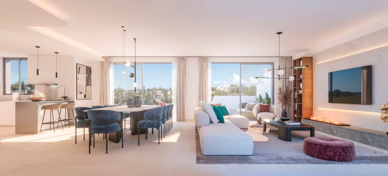 Apartamenty i Penthouse Breeze, San Pedro – nowoczesny design i widok na golf.